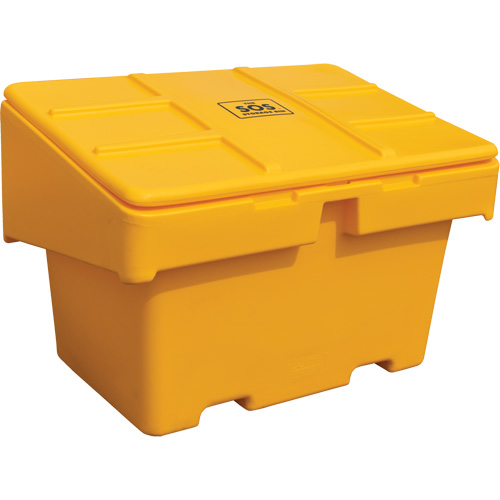 Contenants pour sel & sable SOS, Avec Moraillon, 48" x 33" x 34", 18,5 pi³, Jaune NRZ Safety Inc.