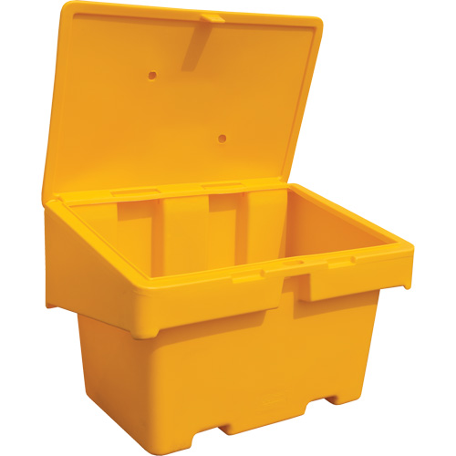 Contenants pour sel & sable SOS, Avec Moraillon, 48" x 33" x 34", 18,5 pi³, Jaune NRZ Safety Inc.