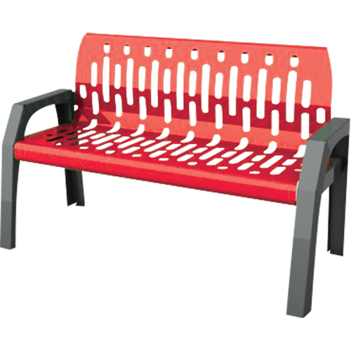 Stream Benches, Steel, 48" L x 25" W x 34" H, Red NRZ Safety Inc.