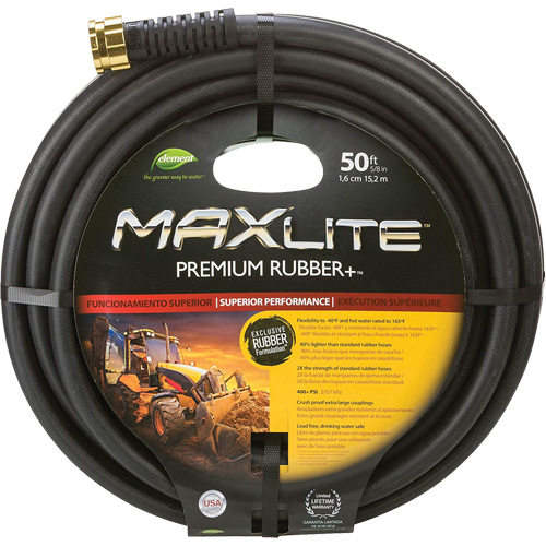 Boyaux pour usage commercial, Caoutchouc, 5/8" dia x 50' NRZ Safety Inc.
