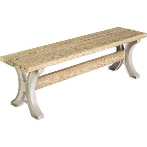 Basics&reg; Picnic Table Bench, Plastic, 96" L x 15" W x 17" H, Sand NRZ Safety Inc.