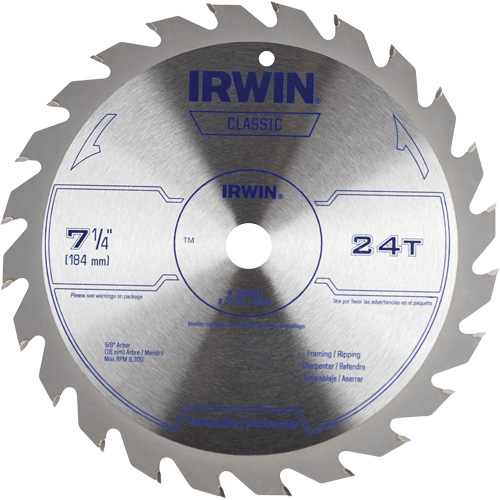 Classic Series Circular Saw Blade, 7-1/4", 24 Teeth, Wood Use NRZ Safety Inc.