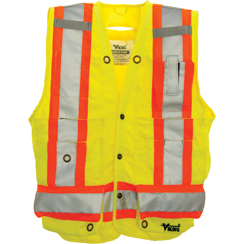 Veste de s&eacute;curit&eacute; pour arpenteur, Jaune lime haute visibilit&eacute;, Grand, Polyester NRZ Safety Inc.