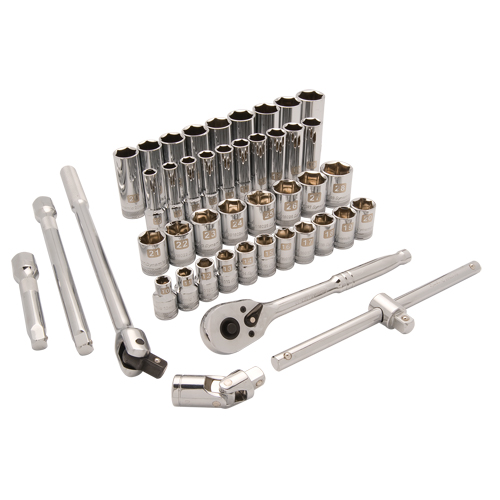 Jeu de douilles m&eacute;triques, 43 Mcx, Prise de 1/2", Profond NRZ Safety Inc.