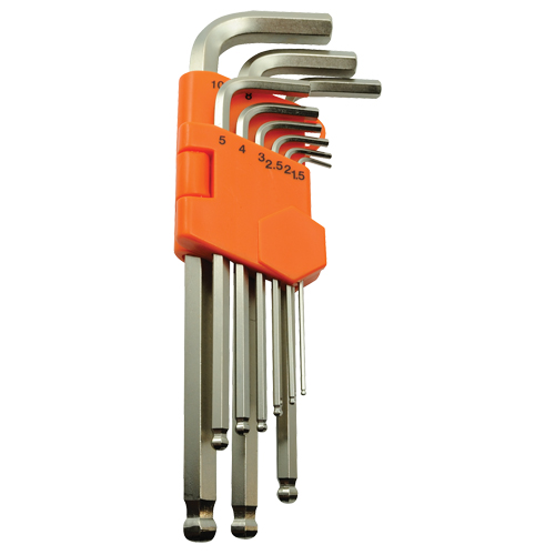 Ball End Hex Key Set, 9 Pcs., Metric NRZ Safety Inc.