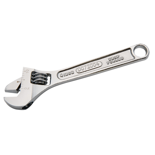 Adjustable Wrench, 4" L, 1/2" Max Width, Chrome NRZ Safety Inc.
