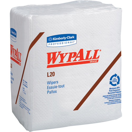 WypAll&reg; L20 Single-Use Towels, All-Purpose, 12-1/2" L x 12" W NRZ Safety Inc.