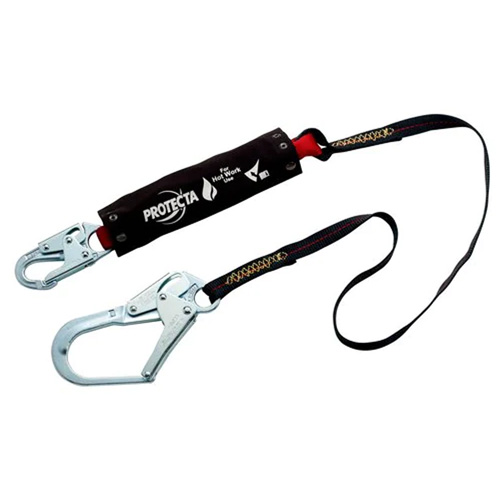 PRO Shock-Absorbing Lanyard, 4', Rebar Hook Center, Snap Hook Leg Ends, Kevlar&reg; NRZ Safety Inc.