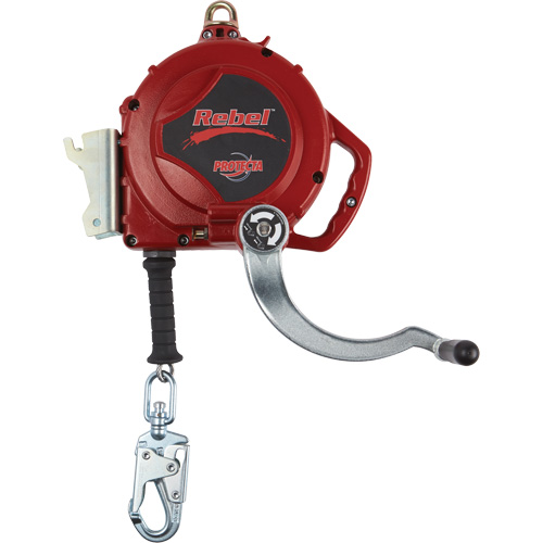 Cordage de s&eacute;curit&eacute; autor&eacute;tractable Rebel, 50', Acier galvanis&eacute;, Pivotant NRZ Safety Inc.