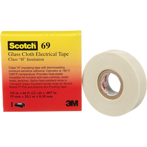 Ruban en tissu de verre Scotch, 19 mm (3/4") la x 20 m (66') lo, 7 mils, Blanc NRZ Safety Inc.