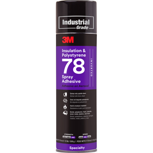 Polystyrene Foam Insulation 78 Spray Adhesive, 24 oz., Aerosol Can, Clear NRZ Safety Inc.