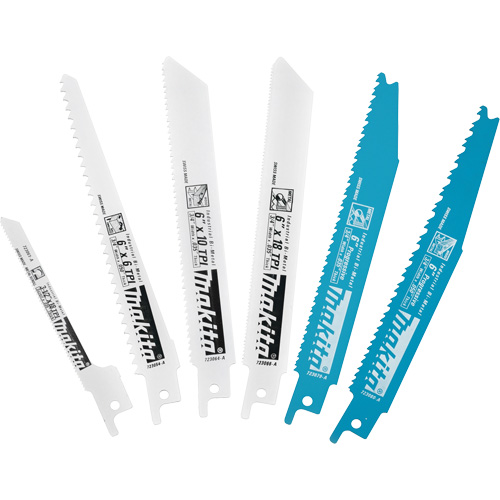 6-Piece Recipro Saw Blade Assortment Pack, Bi-Metal, 6-18 TPI, 6"/3-1/2" L x 3/4" W NRZ Safety Inc.