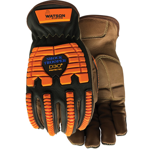 Gants antichocs Drill Sergeant, Grand, Paume en Cuir fleur, Poignet &agrave; enfiler NRZ Safety Inc.