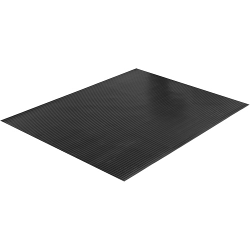 Tapis &agrave; nervures larges, Couloir, 4' x 75' x 1/8", Noir NRZ Safety Inc.