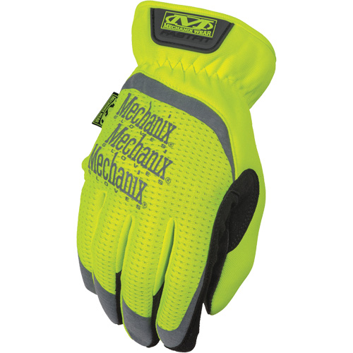 FastFit&reg; High-Visibility Work Gloves, Synthetic Palm, Size Medium/9 NRZ Safety Inc.