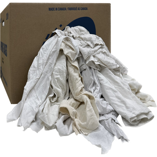 Wiper Rags Box, Ganzie, White, 20 lbs. NRZ Safety Inc.