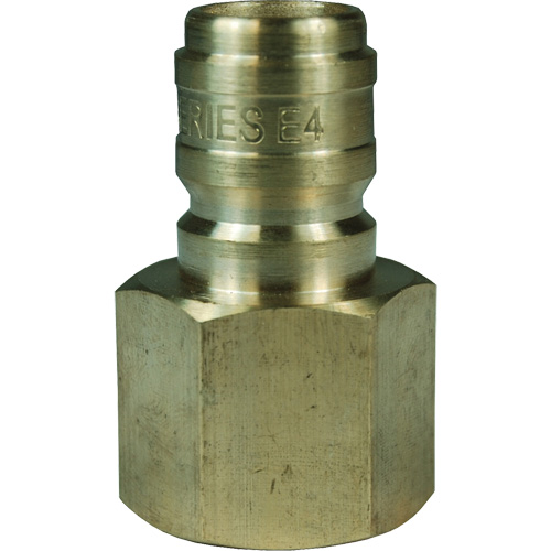 DQC E-Series Straight Through Interchange Plug, Brass, 3/4", Female NPTF, 1700 PSI NRZ Safety Inc.