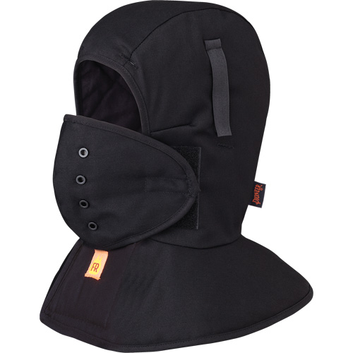 565A Flame Resistant Quilted Long Neck Hardhat Liner, Black, Cotton NRZ Safety Inc.
