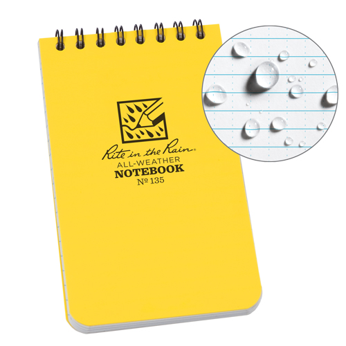 Carnet de notes de poche &agrave; spirale, Couverture souple, Jaune, 100 Pages, 3" , 5"  NRZ Safety Inc.