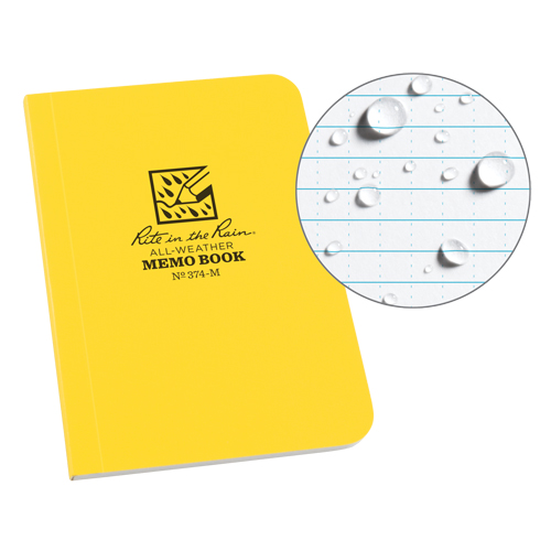 Livre m&eacute;mo, Couverture souple, Jaune, 112 Pages, 3-1/2" , 5"  NRZ Safety Inc.