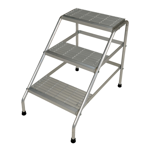 Aluminum Step Stand, 3 Steps, 34-9/16" x 22-13/16" x 30" High NRZ Safety Inc.