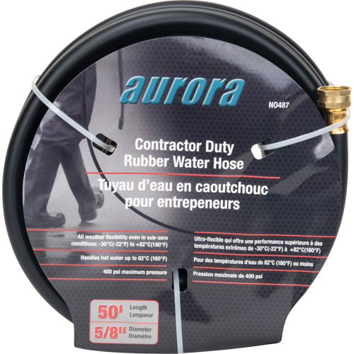 Tuyau en caoutchouc de calibre entrepreneur, Caoutchouc, 5/8" dia x 50' NRZ Safety Inc.