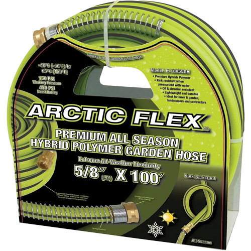 Premium Hybrid Polymer Garden Hose, PVC/Rubber, 5/8" dia. x 100' NRZ Safety Inc.