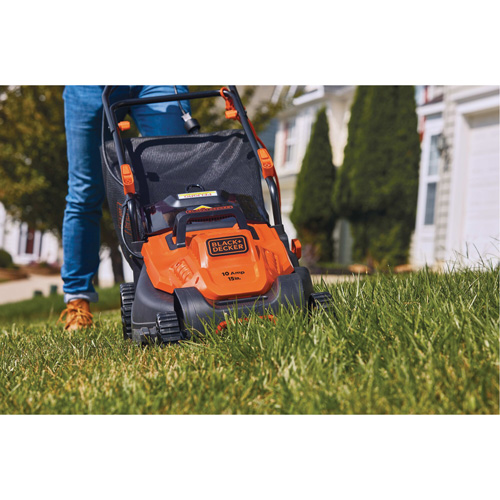 Lawn Mower with Comfort Grip Handle, Push Walk-Behind, Electric, 15" Cutting Width NRZ Safety Inc.
