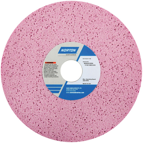 Tool Room Wheel, Type 01, Aluminum Oxide, 8" x 1/2" NRZ Safety Inc.