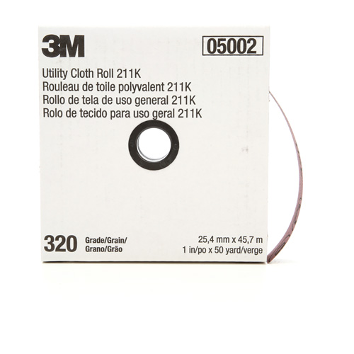 Utility Sanding Roll 211K, Aluminum Oxide, 1" W x 150' L, 320 Grit NRZ Safety Inc.