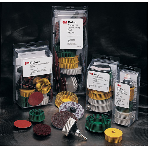 Ensemble de meules en soie Roloc Scotch-Brite, C&eacute;ramique, Grain 50, 80, 120, 2" dia. NRZ Safety Inc.