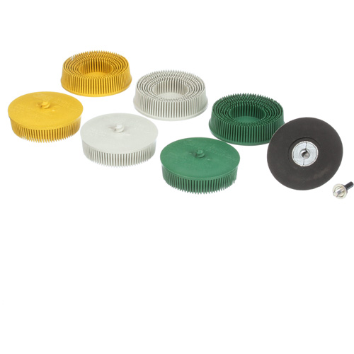 Roloc Bristle Disc Kit, Aluminum Oxide, Several Grit, 3" Dia. NRZ Safety Inc.