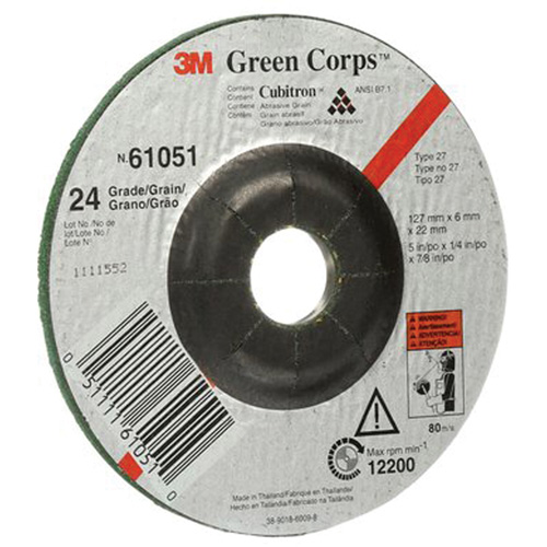 Meule flexible Green Corps, 5" x 1/4", Arbre 7/8", C&eacute;ramique, Type 1 NRZ Safety Inc.