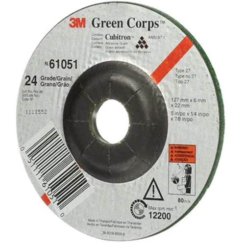 Meule flexible Green Corps, 5" x 1/4", Arbre 7/8", C&eacute;ramique, Type 1 NRZ Safety Inc.