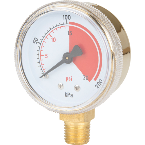 Manom&egrave;tres en laiton,  2-1/2", 30 psi, Fixation inf&eacute;rieure, Analogique NRZ Safety Inc.
