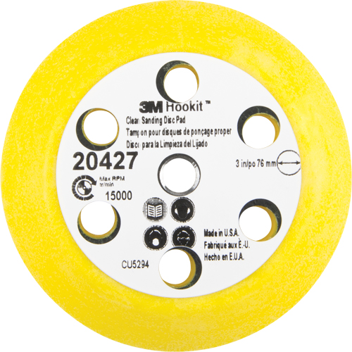 Hookit Clean Sanding Disc Pad Kit, 3" Dia. NRZ Safety Inc.
