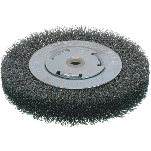 Brosses &eacute;conomiques &agrave; fils cr&ecirc;p&eacute;s - Face large, 6" dia., Fils 0.014, Arbre 2" NRZ Safety Inc.
