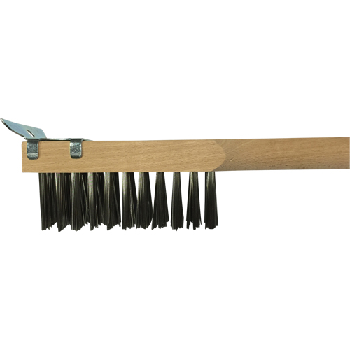 Scratch Brush With Scraper, Stainless Steel, 3 x 10 Wire Rows, 20" Long NRZ Safety Inc.