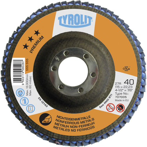 Disque &agrave; lamelles en aluminium 5", 5" x 7/8", Type 29, Grain 40, C&eacute;ramique NRZ Safety Inc.