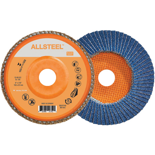 AllSteel Flap Disc, 6" x 7/8", Type 27, 120 Grit, Zirconia Alumina NRZ Safety Inc.