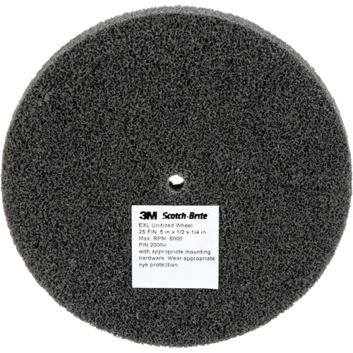 Scotch-Brite EXL Unitized Wheel, 5" x 1/2", 1/4" Arbor, Fine Grit, Silicon Carbide NRZ Safety Inc.