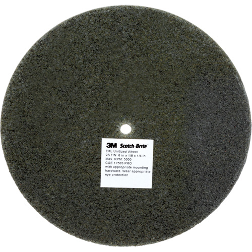 Scotch-Brite EXL Unitized Wheel, 6" x 1/8", 1/4" Arbor, Fine Grit, Silicon Carbide NRZ Safety Inc.