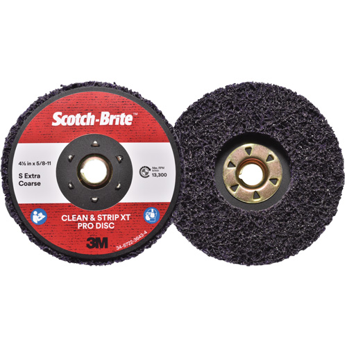 Disque  Clean and Strip  XT Pro Scotch-Brite, 4-1/2" dia., Grain Extra grossier, Carbure de silicium NRZ Safety Inc.