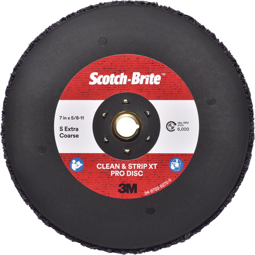Disque  Clean and Strip  XT Pro Scotch-Brite, 7" dia., Grain Extra grossier, Carbure de silicium NRZ Safety Inc.