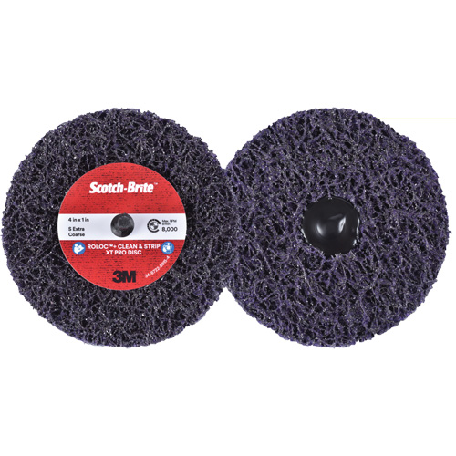 Disque  Clean and Strip  XT Pro Roloc Scotch-Brite, 4" dia., Grain Extra grossier, Carbure de silicium NRZ Safety Inc.