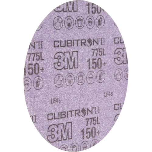 Disque de ponçage avec support en pellicule s&eacute;rie 775L Cubitron II Hookit, dia 6", Grain 150+, C&eacute;ramique, 3 mils NRZ Safety Inc.