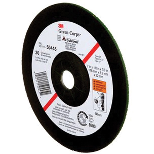 Green Corps Depressed Centre Wheel, 7" x 1/8", 7/8" Arbor, Ceramic, Type 27 NRZ Safety Inc.