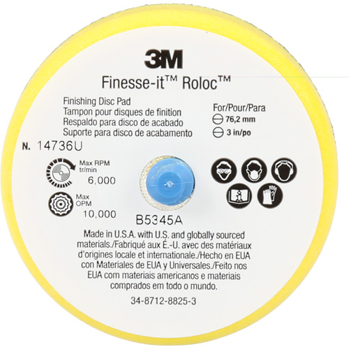 Finesse-it Roloc Finishing Disc Pad, 3" Dia. NRZ Safety Inc.