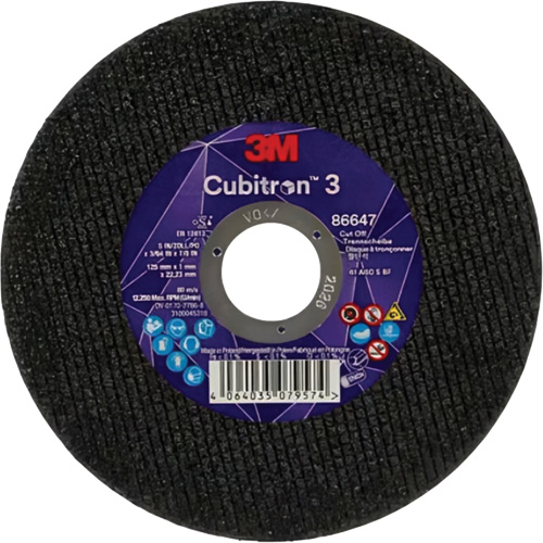 Cubitron 3 Cutting Disc, 5" x 9/32", 3/8" Arbor, Type 41 NRZ Safety Inc.