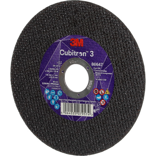 Cubitron 3 Cutting Disc, 5" x 9/32", 3/8" Arbor, Type 41 NRZ Safety Inc.